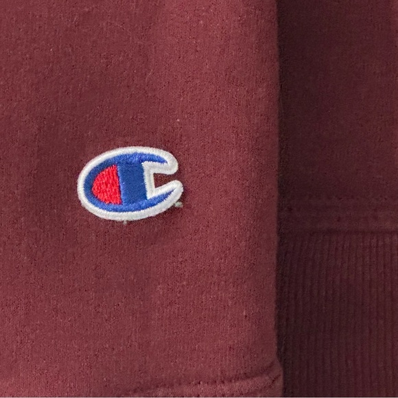 Champion Sweatshirt Men's Size XL Maroon Crew Neck Fleece Lined 50/50 Pullover - Picture 4 of 8